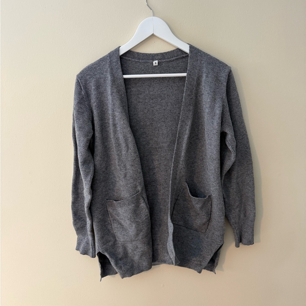 Gray Women's Open Front Cardigan Sweater